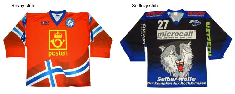 Standardní střihy hokejových dresů